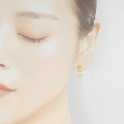 K18YG Bông tai hình trái tim × chữ thập - Hàng hiệu Chính hãng 876773