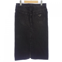Chân váy denim dài logo tam giác PRADA GFD163 S222 109N - Hàng hiệu Authentic 820498