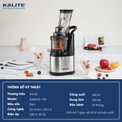 Máy ép chậm KALITE KL-565 MÀU ĐEN-BẠC CHÍNH HÃNG MỚI 100% 574492