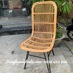 Ghế mây tự nhiên kết hợp chân sắt 478937
