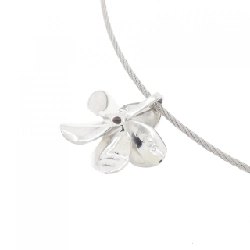 K18WG Hoa Kim Cương Dây Chuyền 0.035CT - Hàng hiệu Chính hãng 859154