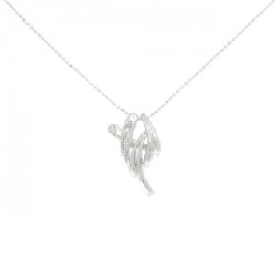 K18WG/PT950 2WAY Dây chuyền kim cương 0.02CT - Hàng hiệu Authentic