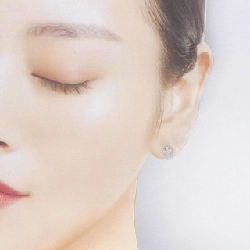 K18WG Bông tai kim cương chéo 0.06CT - Hàng hiệu Chính hãng 864259