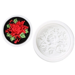 Khuôn silicon làm bánh, rau câu, trung thu, ép xôi hoa mẫu đơn loại 7 cm - Mã số 1152 338439