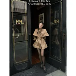 Set mangto kaki dài tay chun eo túi trước kèm choàng rời 720126