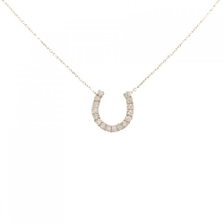 K18PG Móng ngựa Dây chuyền kim cương 0.20CT - Hàng hiệu Chính hãng