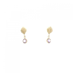 K18YG Amethyst Bông tai - Hàng hiệu Authentic