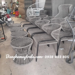 Ghế ngoài trời đan dây dù 498956