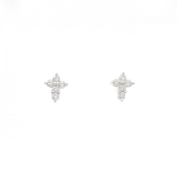 K18WG Bông tai kim cương chéo 0.12CT - Hàng hiệu Chính hãng