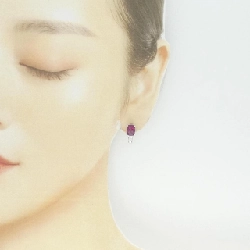 K18WG Garnet Bông tai 3.38CT - Hàng hiệu Chính hãng 877334