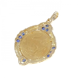 K18YG(枠) Sapphire Coin Pendant - Hàng hiệu Authentic 865272