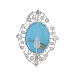 K18WG Turquoise Brooch - Hàng hiệu Authentic 873421
