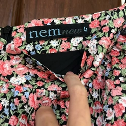 Chân vây midi xếp ly hoa nhí Nem fashion  508014