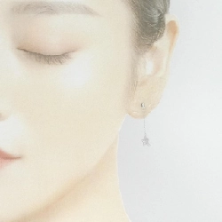 K18WG Mặt Trăng × Ngôi Sao Bông Tai Kim Cương - Hàng hiệu Chính Hãng 876721