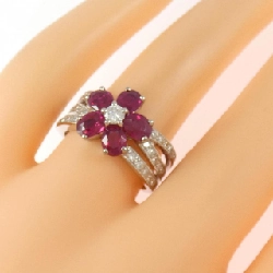 Nhẫn Ruby K18WG Hoa 2.05CT 666577