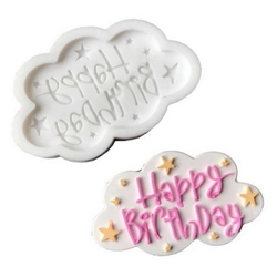 Khuôn silicon làm rau câu sinh nhật Happy Birthday ngôi sao, đám mây – Mã số 1201 338650
