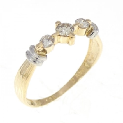 Nhẫn kim cương K18YG/PT900 0.20CT