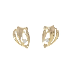 Bông tai kim cương K18YG 0.10CT - Hàng hiệu Chính hãng