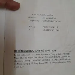 Từ điển Sinh Học ANH VIỆT VIỆT ANH [Biological Dic. ]. Tg. CUNG KIM TIẾN 600999