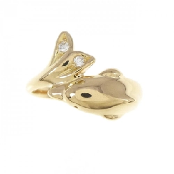 Nhẫn kim cương K18YG hình cá heo 0.04CT 672585