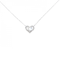 K10WG Dây chuyền mặt trái tim đá mặt trăng - Hàng hiệu Authentic