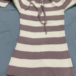 Áo montoghi body sọc nâu kem dài tay size S-M 463355