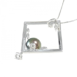 K18WG Ngọc trai đen dây chuyền 9.7mm - Hàng hiệu Chính hãng 858191