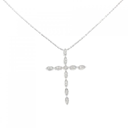 K18WG Dây chuyền kim cương hình chữ thập - Hàng hiệu Chính hãng