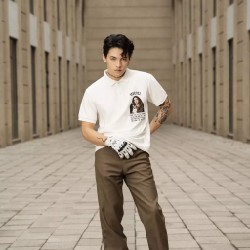 Áo polo tay lỡ Unisex Macuzz cổ tròn, phong cách Unisex, form oversize 8874