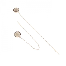 K18PG Đá quý khói Bông tai 1.29CT - Hàng hiệu Chính hãng 863311