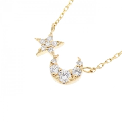 Dây chuyền kim cương K18YG hình sao và mặt trăng 0.12CT - Hàng hiệu Chính hãng 858141