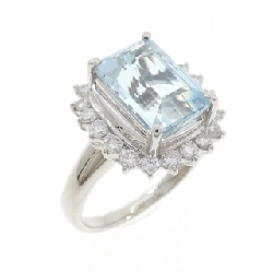 Nhẫn Aquamarine PT900 3.32CT - Hàng hiệu Chính hãng
