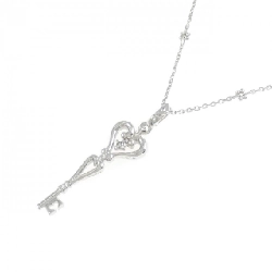 K18WG Chìa khóa × Trái tim Dây chuyền kim cương 0.01CT - Hàng hiệu Chính hãng 861292