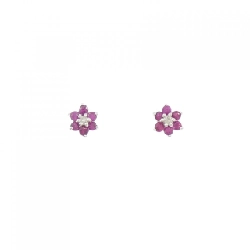 Bông tai Ruby K18WG Hoa 0.32CT - Hàng hiệu Chính hãng