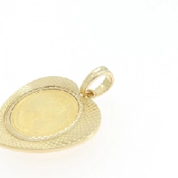 K18YG(枠) Đồng xu Mặt dây chuyền - Hàng hiệu Authentic 871050