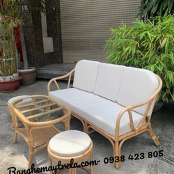 Bàn ghế mây phòng khách lưng V đơn giản 452327