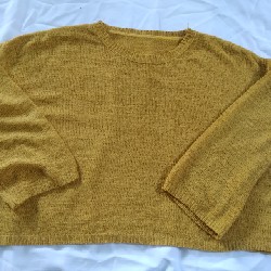 Áo len crop top freesize màu vàng như hình 10750