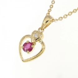 Dây chuyền ruby hình trái tim 18KTYG/750YG - Hàng hiệu Authentic 861309