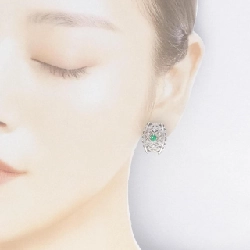 PT/K14WG Bông tai/Khuyên tai Emerald 0.36CT - Hàng hiệu Chính hãng 870905