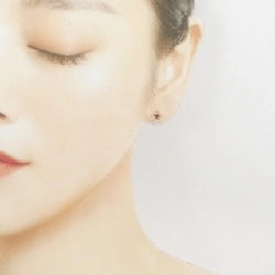 K18YG Bông tai hoa Garnet - Hàng hiệu Chính hãng 873898