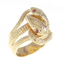 Nhẫn ruby K18YG hình rắn