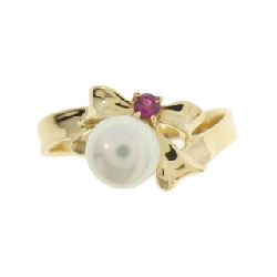 Nhẫn ngọc trai Akoya K18YG hình ruy băng 5.5mm 669014