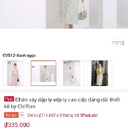 Chân váy dập ly Chiffon 57654