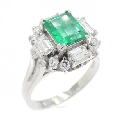Nhẫn Emerald PT900 0.88CT - Hàng hiệu Chính hãng