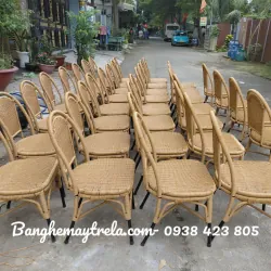 Ghế mây đan nhựa chân sắt 592032