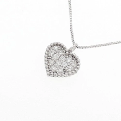 K18WG Dây chuyền kim cương hình trái tim 0.12CT - Hàng hiệu Chính hãng 856454