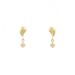 K18YG Bông tai Đá mặt trăng - Hàng hiệu Chính hãng