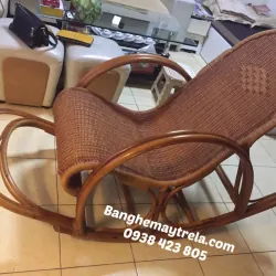 Ghế bập bênh đan kín mây tre 740829