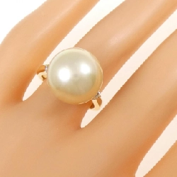 Nhẫn ngọc trai trắng K18YG 13.5mm - Hàng hiệu Authentic 854703