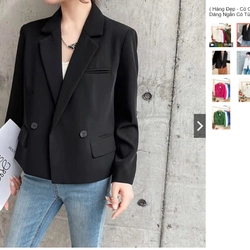 Áo Blazer Nữ Dáng Ngắn Có Túi Áo Blazer 2 lớp Thiết Kế Dày Vừa [Size L]